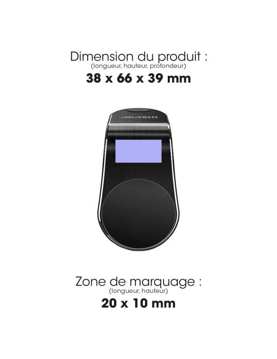 Support téléphone voiture Torochi en aluminium aimanté