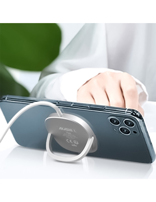 Chargeur sans fil magnétique Jishaku 15 W avec béquille