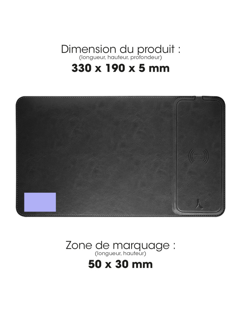 Tapis de souris Nezumi avec chargeur induction 5 W – noir