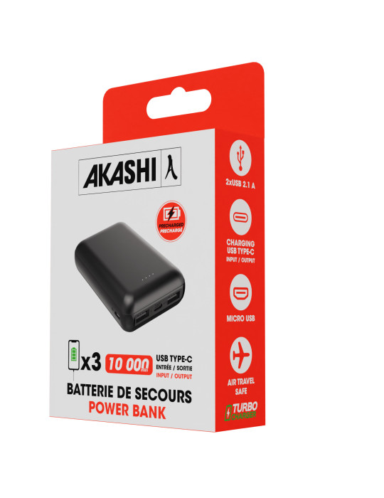 Batterie externe Gomu 10 000 mAh personnalisable – noire