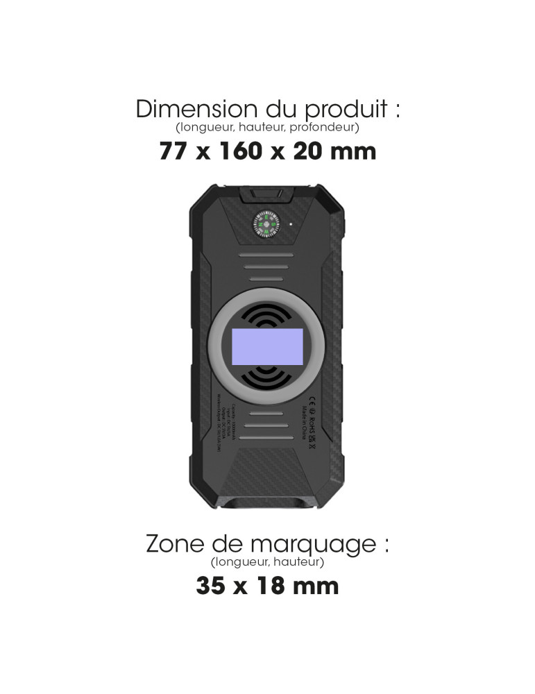 Batterie solaire Taiyo 10 000 mAh anti-chocs personnalisée