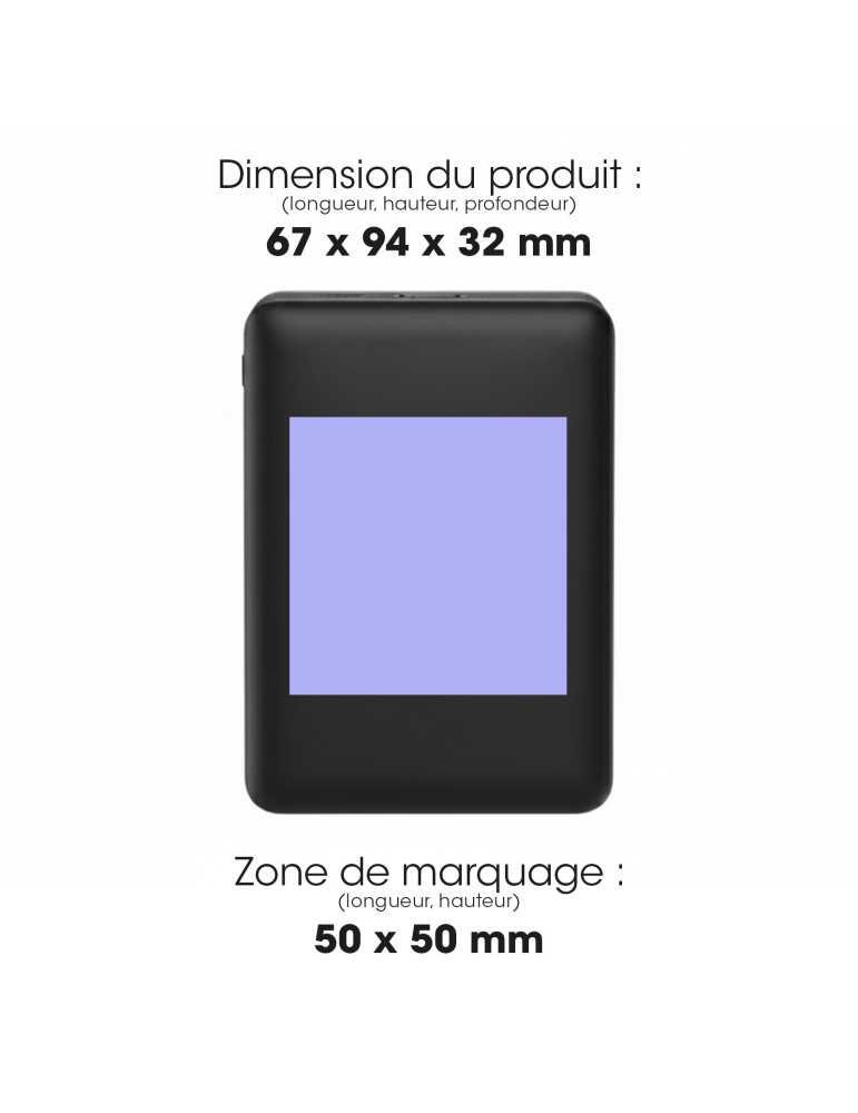 Batterie Jindai 20 000 mAh charge rapide personnalisable