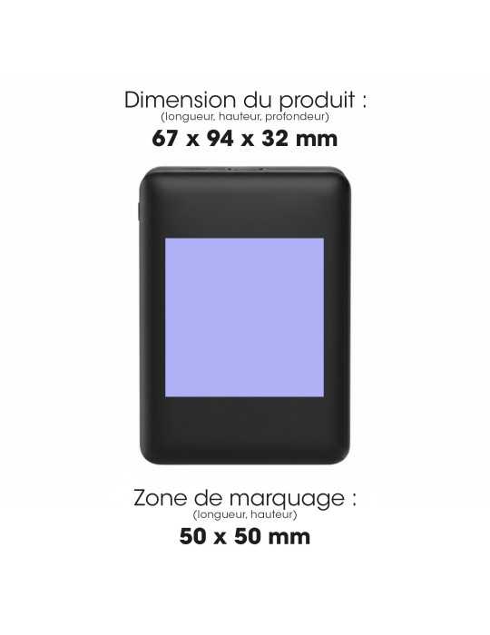Batterie Jindai 20 000 mAh charge rapide personnalisable