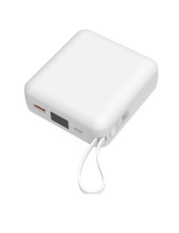 Batterie Heiho blanche 10 000 mAh avec câbles intégrés