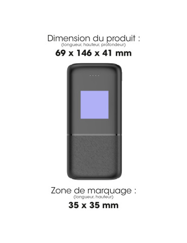 Batterie de secours Neto 30 000 mAh personnalisable – noire 2