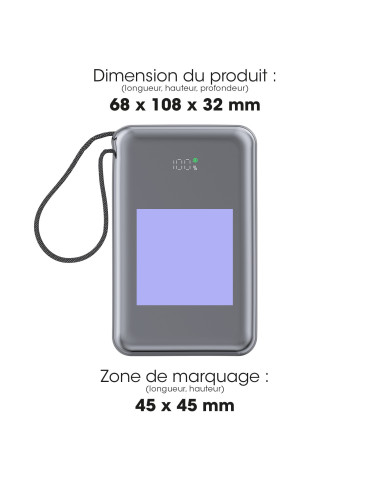 Batterie SHIBO 20 000 mAh USB-C 65 W personnalisable 2