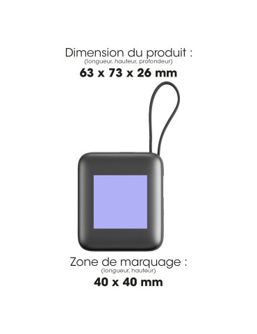 Batterie BUSHI 10 000 mAh avec câbles intégrés 2