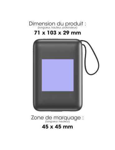 Batterie KURO 20 000 mAh avec câbles USB-C et Lightning 2
