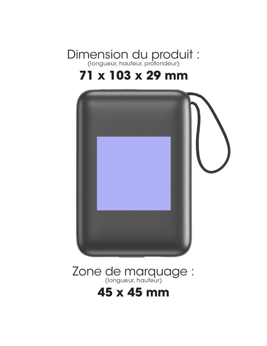 Batterie KURO 20 000 mAh avec câbles USB-C et Lightning