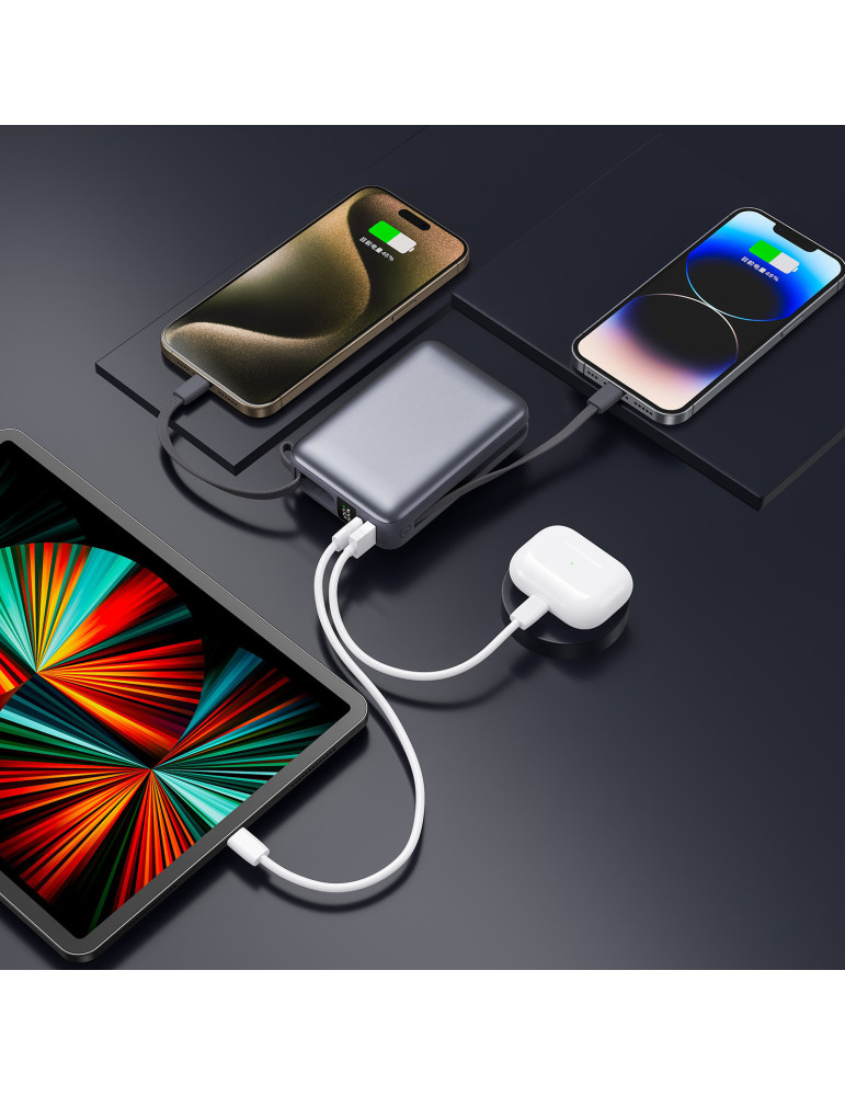 Batterie KURO 20 000 mAh avec câbles USB-C et Lightning