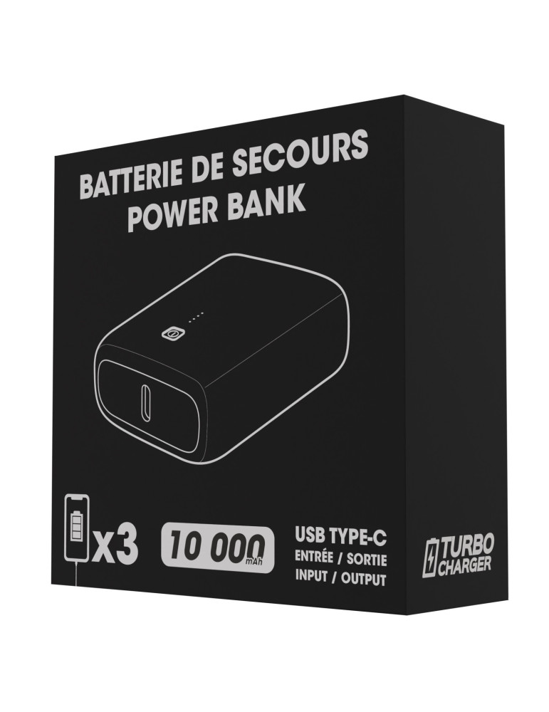 Batterie Raito 10 000 mAh avec logo rétroéclairé – noir