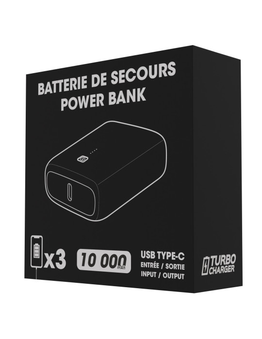 Batterie Raito 10 000 mAh avec logo rétroéclairé – noir