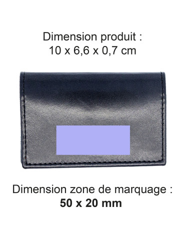 Porte-cartes folio noir en cuir véritable personnalisé 2