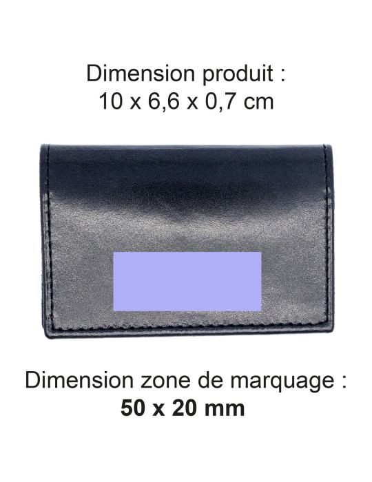 Porte-cartes folio noir en cuir véritable personnalisé