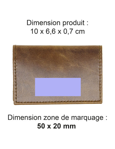 Porte-cartes folio en cuir marron foncé personnalisé 2