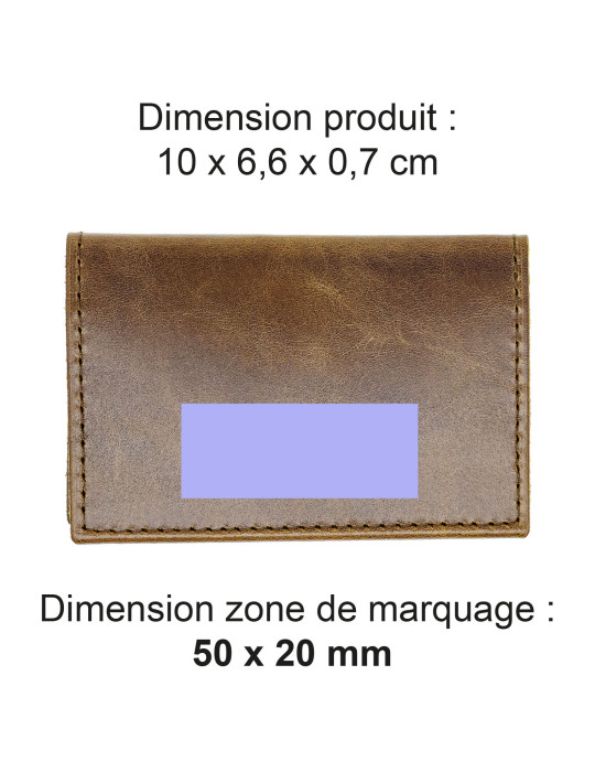 Porte-cartes folio en cuir marron foncé personnalisé