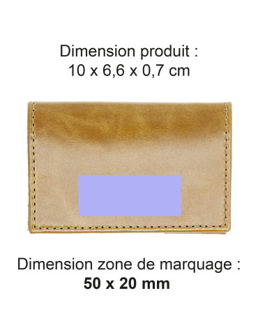 Porte-cartes folio en cuir marron clair personnalisé 2
