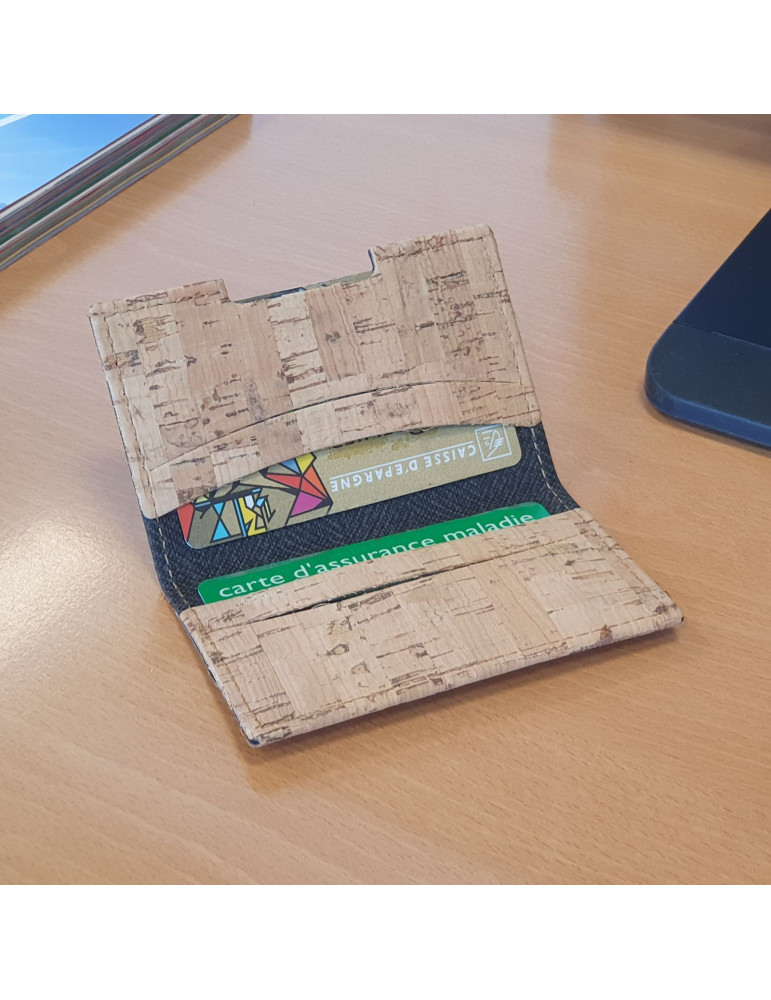 Porte-cartes folio en liège personnalisable