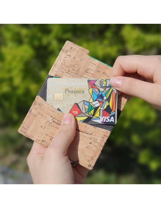 Porte-cartes folio en liège personnalisable