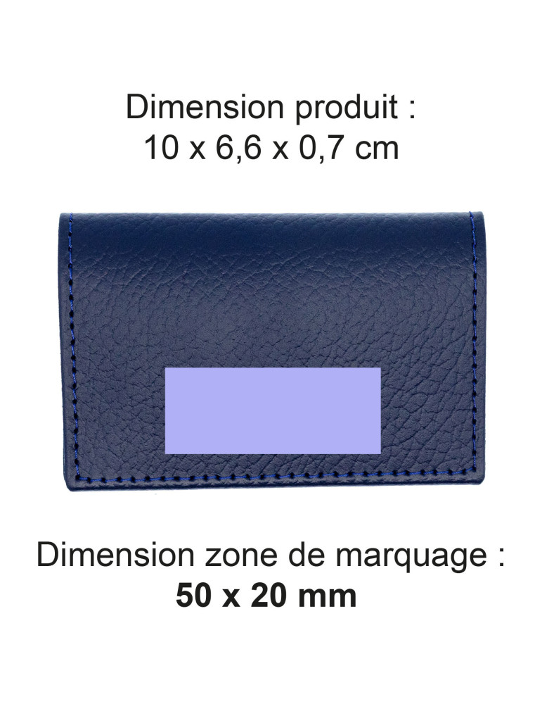 Porte-cartes folio bleu marine en cuir recyclé personnalisé