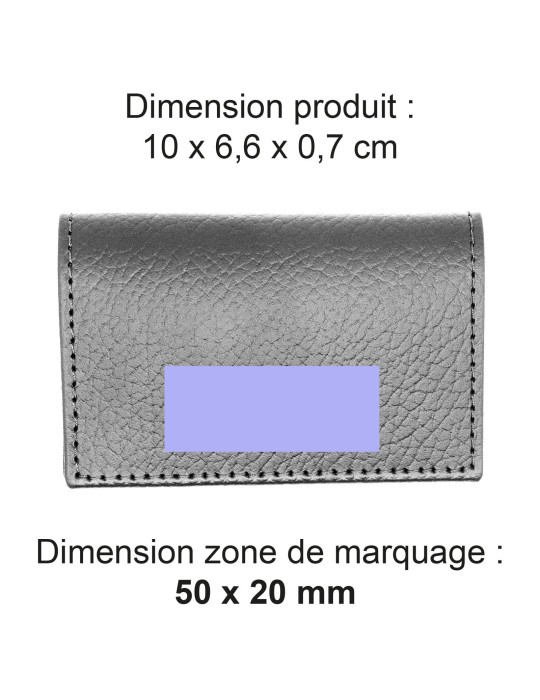 Porte-cartes folio gris en cuir recyclé personnalisable