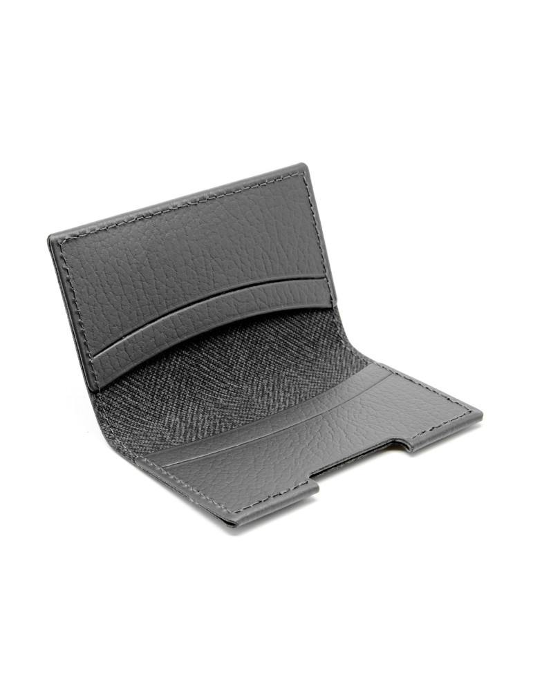 Porte-cartes folio gris en cuir recyclé personnalisable