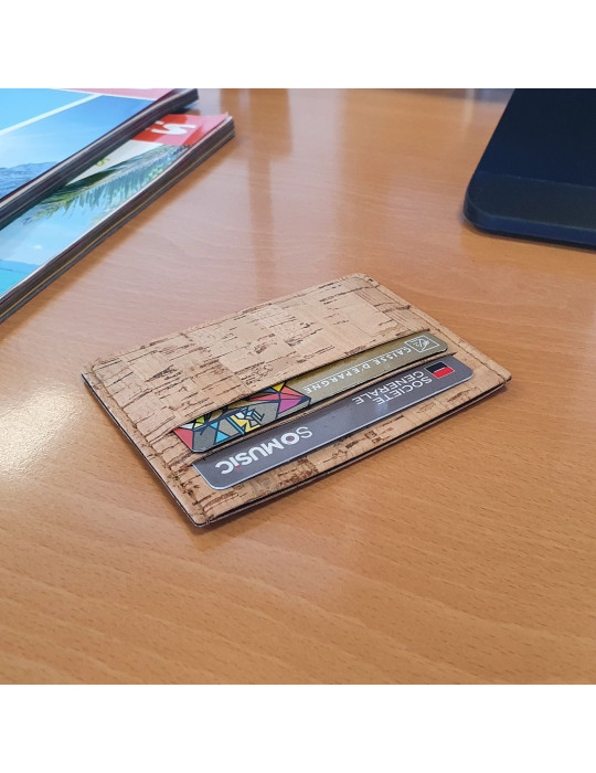 Porte-cartes horizontal en liège à personnaliser