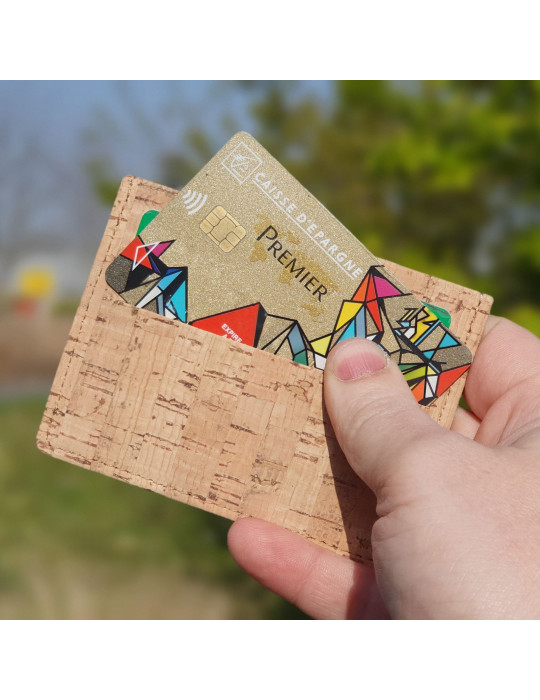 Porte-cartes horizontal en liège à personnaliser