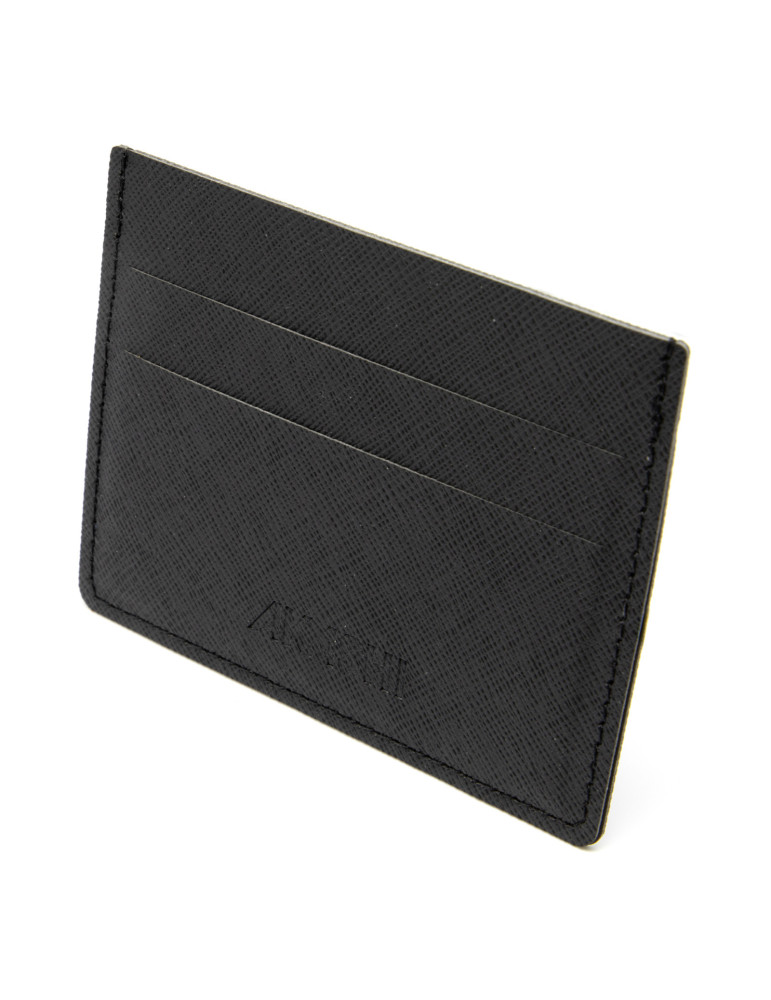 Porte-cartes horizontal noir grainé personnalisable