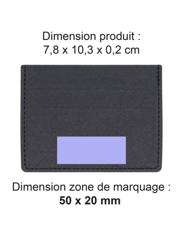 Porte-cartes horizontal noir grainé personnalisable 2
