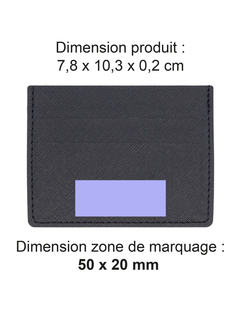 Porte-cartes horizontal noir grainé personnalisable
