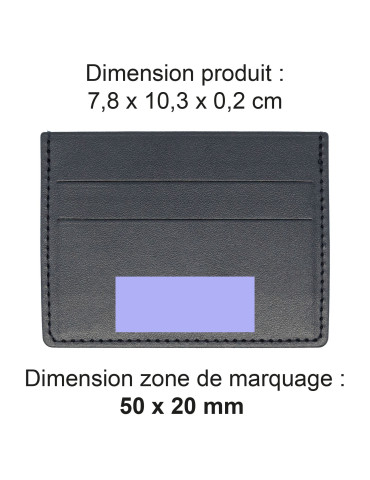 Porte-cartes horizontal noir lisse en similicuir 2