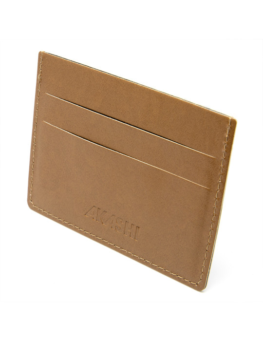 Porte-cartes horizontal marron lisse personnalisable