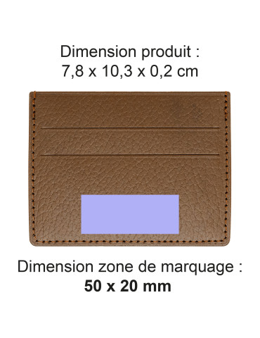 Porte-cartes horizontal marron lisse personnalisable 2