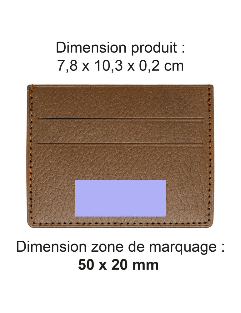 Porte-cartes horizontal marron lisse personnalisable