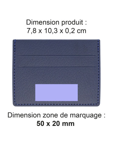 Porte-cartes bleu marine en cuir recyclé 2
