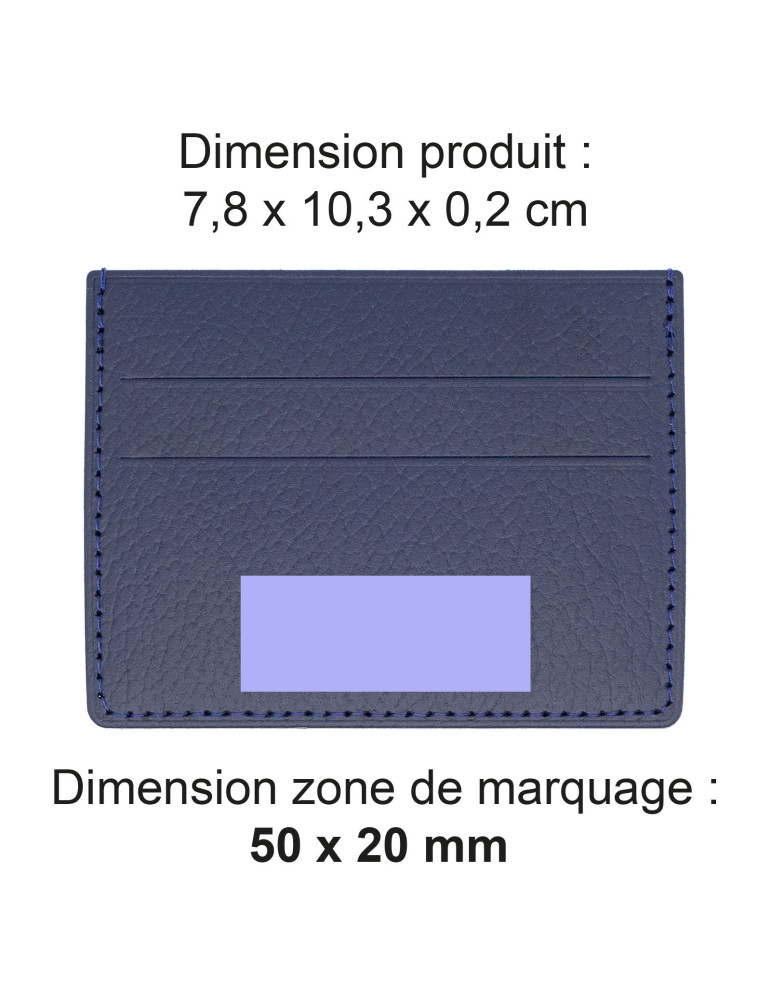 Porte-cartes bleu marine en cuir recyclé