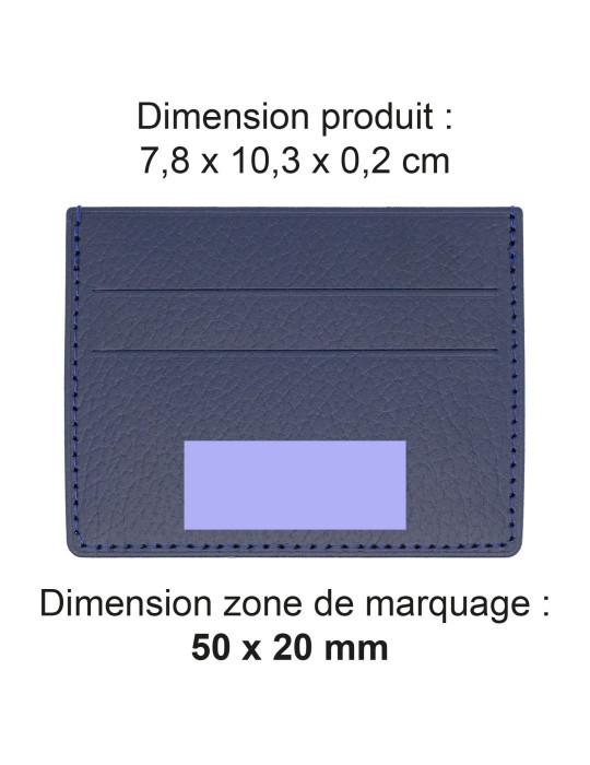 Porte-cartes bleu marine en cuir recyclé