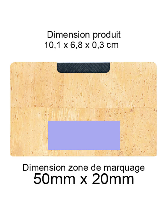 Porte-cartes simple personnalisable en liège naturel