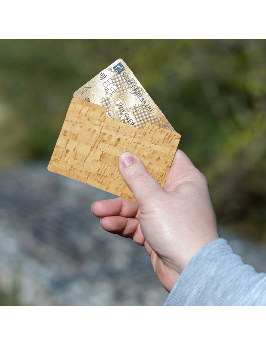 Porte-cartes simple personnalisable en liège naturel