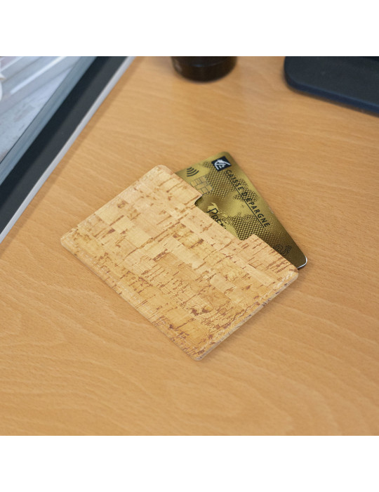 Porte-cartes simple personnalisable en liège naturel