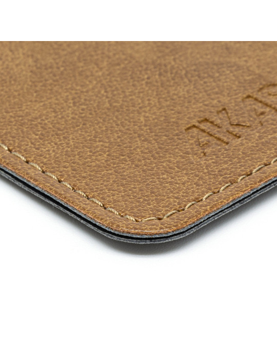 Porte-cartes en simili-cuir marron personnalisable