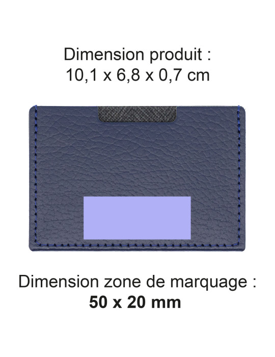 Porte-cartes bleu marine en cuir recyclé personnalisable