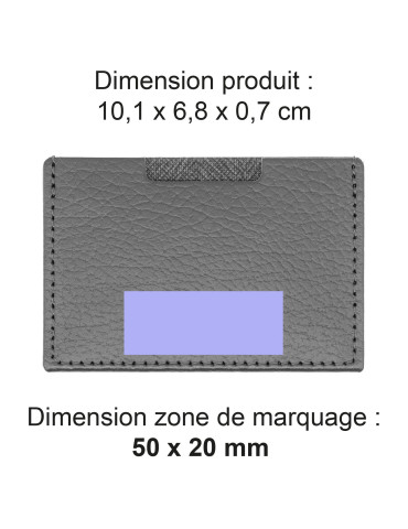 Porte-cartes gris en cuir recyclé personnalisable 2