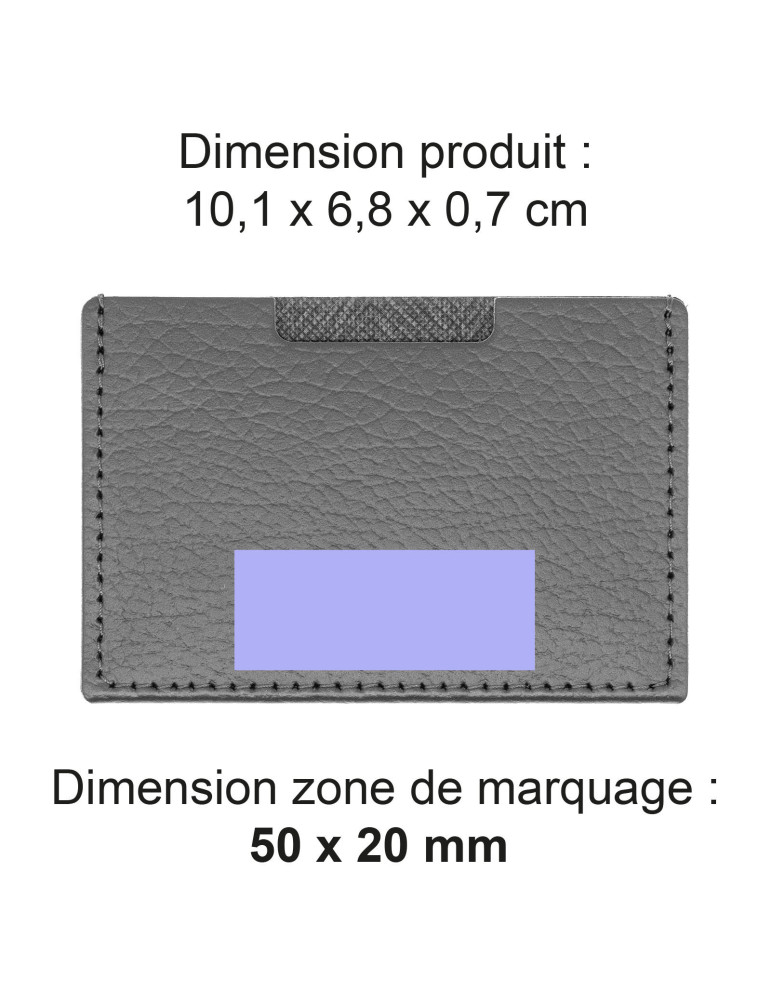 Porte-cartes gris en cuir recyclé personnalisable