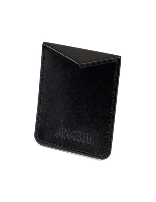 Porte-cartes smartphone en cuir noir personnalisé