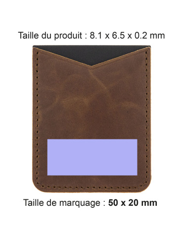 Porte-cartes smartphone en cuir marron foncé personnalisé 2