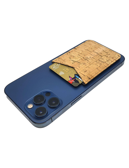 Porte-cartes smartphone en liège personnalisable
