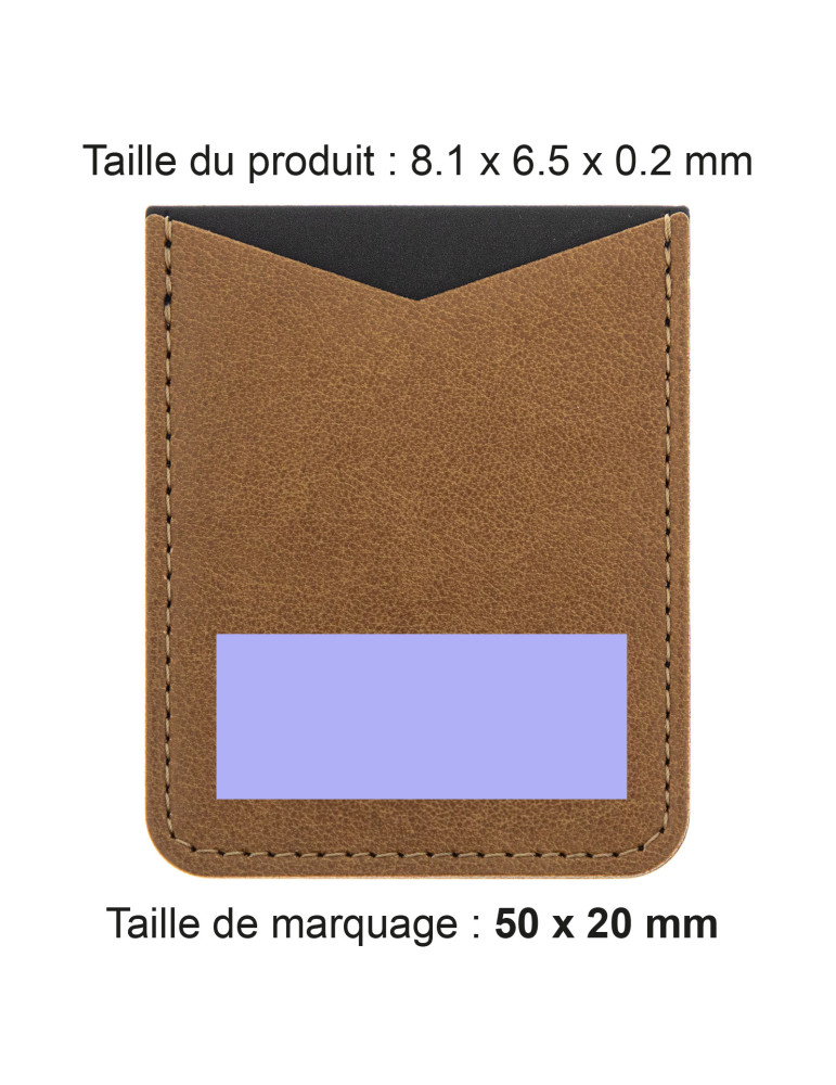 Porte-cartes smartphone en simili-cuir marron