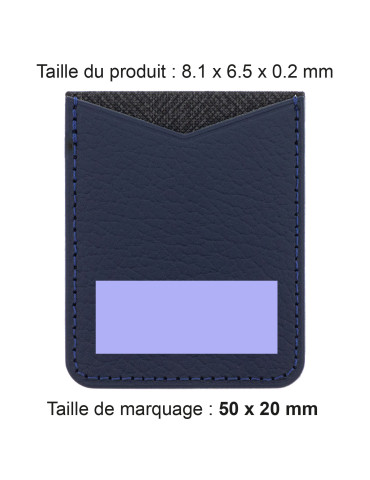 Porte-cartes smartphone en cuir recyclé bleu marine 2